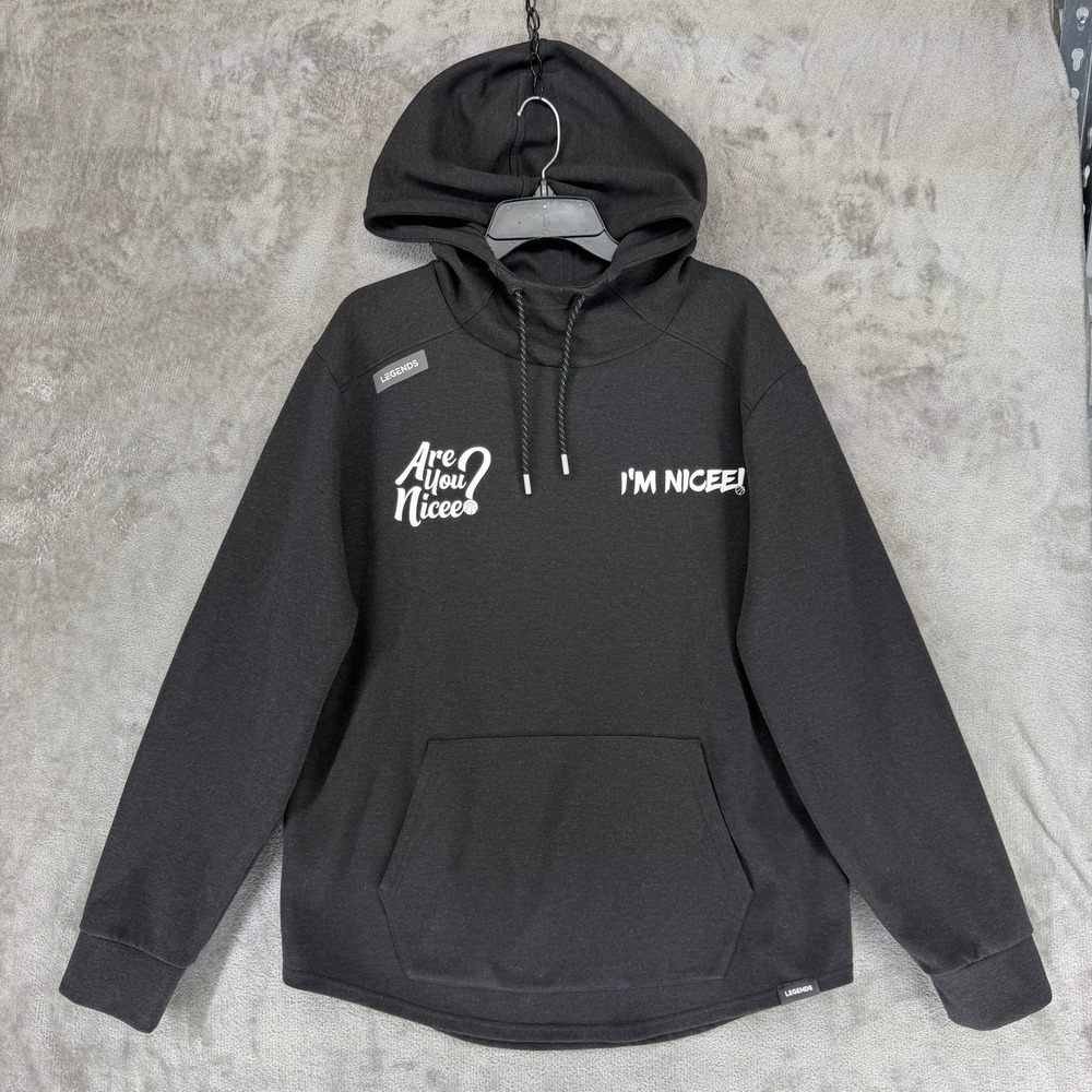 Legends Are You Nicee I'M NICEE Black Heather Basketball Graphic Hoodie XL